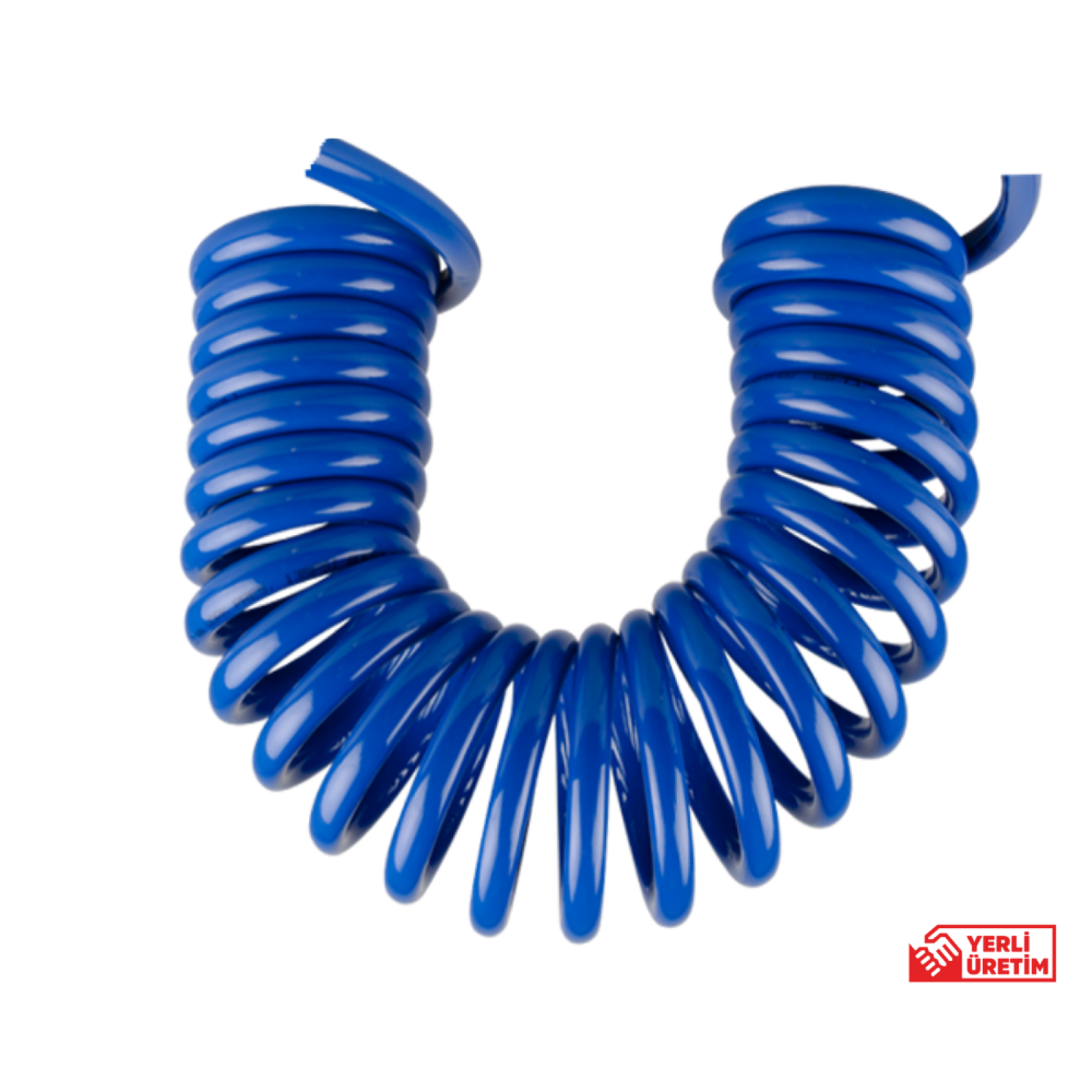 Plasyay Spiral Basınçlı Kompresör Hava Hortumu 8x14 mm 2.5 Metre Mavi