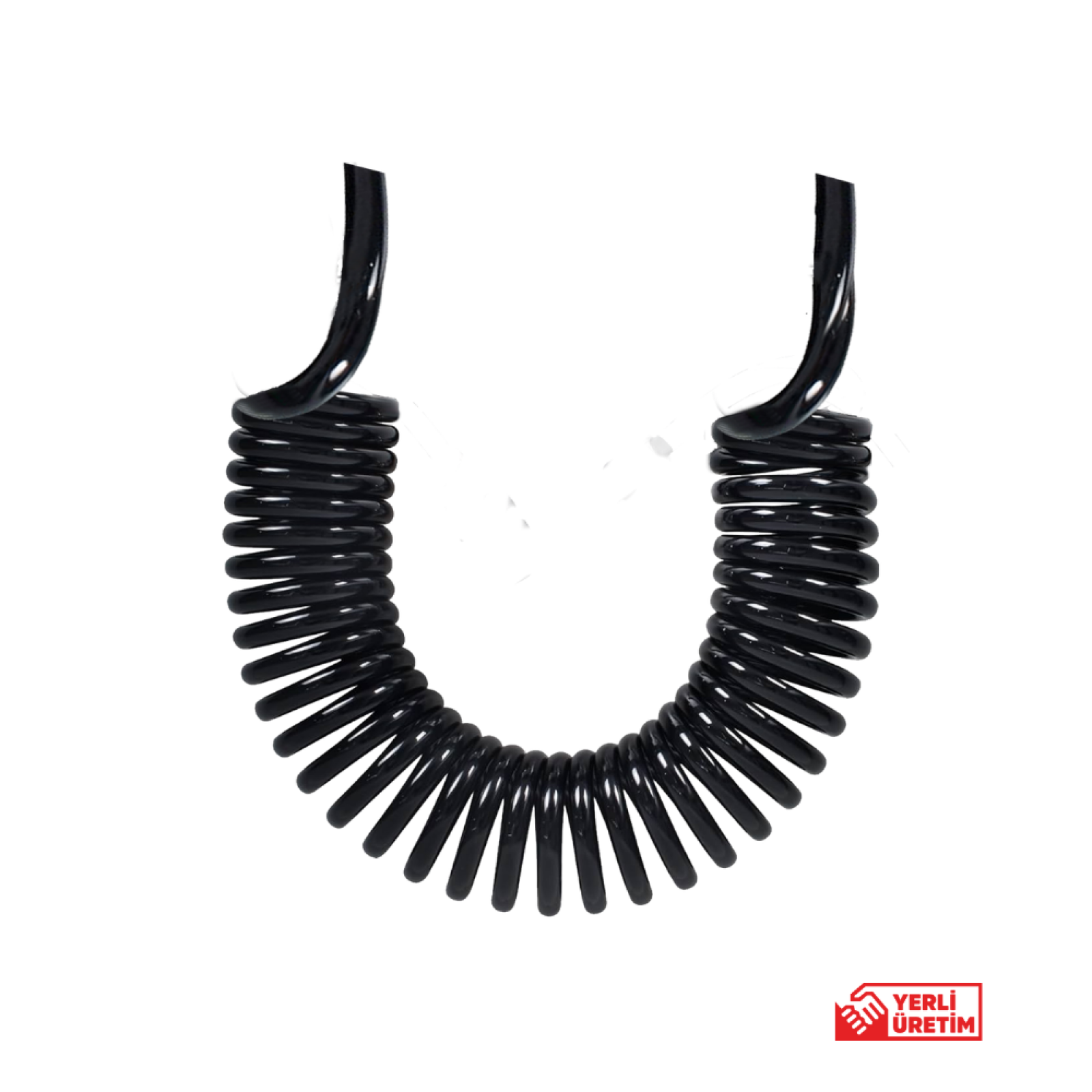 Plasyay Spiral Basınçlı Kompresör Hava Hortumu 8x14 Mm Siyah İnci 3.5 Metre 